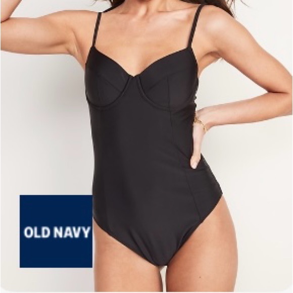 🌊👙☀️🕶️ Old Navy Tie-Shoulder Underwire One-Piece Swimsuit - Picture 1 of 1